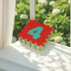 The red number 4 puzzle mat is a children's educational and intellectual floor mat made of safe and environmentally friendly EVA material Specification image